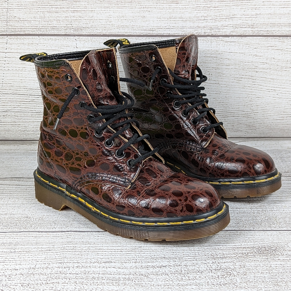 Vintage Dr. Martens Brown Croc Boots